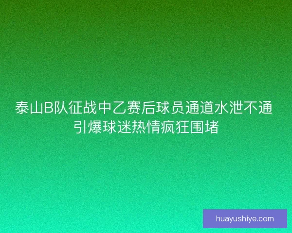 泰山B队征战中乙赛后球员通道水泄不通 引爆球迷热情疯狂围堵